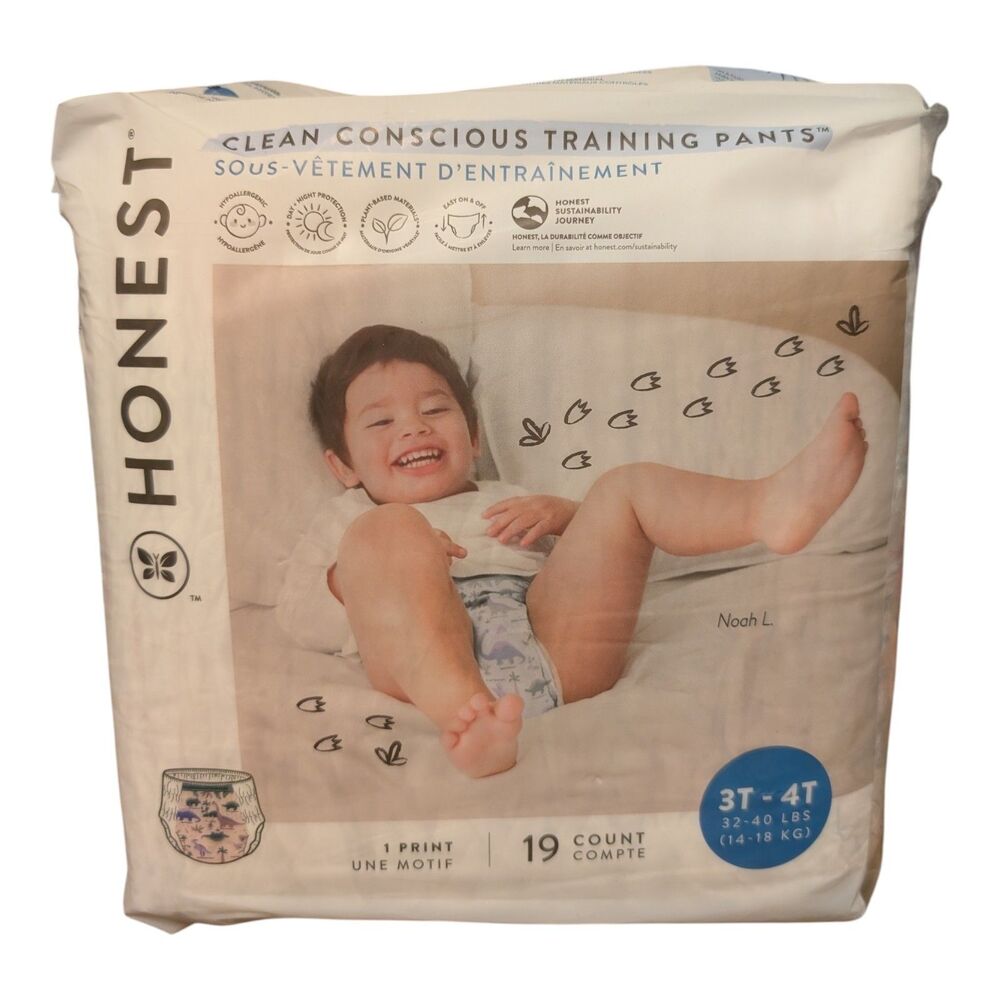 Honest Clean Conscious Pull-Up Training Pants Size 3T-4T 19 Count Per Package 📦